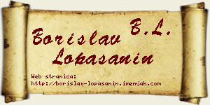 Borislav Lopašanin vizit kartica